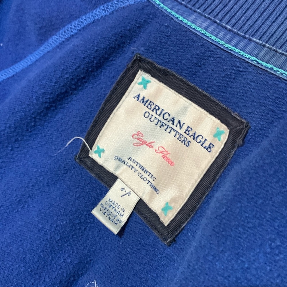 AMERICAN EAGLE OUTFITTERS-blue EAGLE FLEECE long sleeve full-zip sweatshirt - Picture 9 of 10